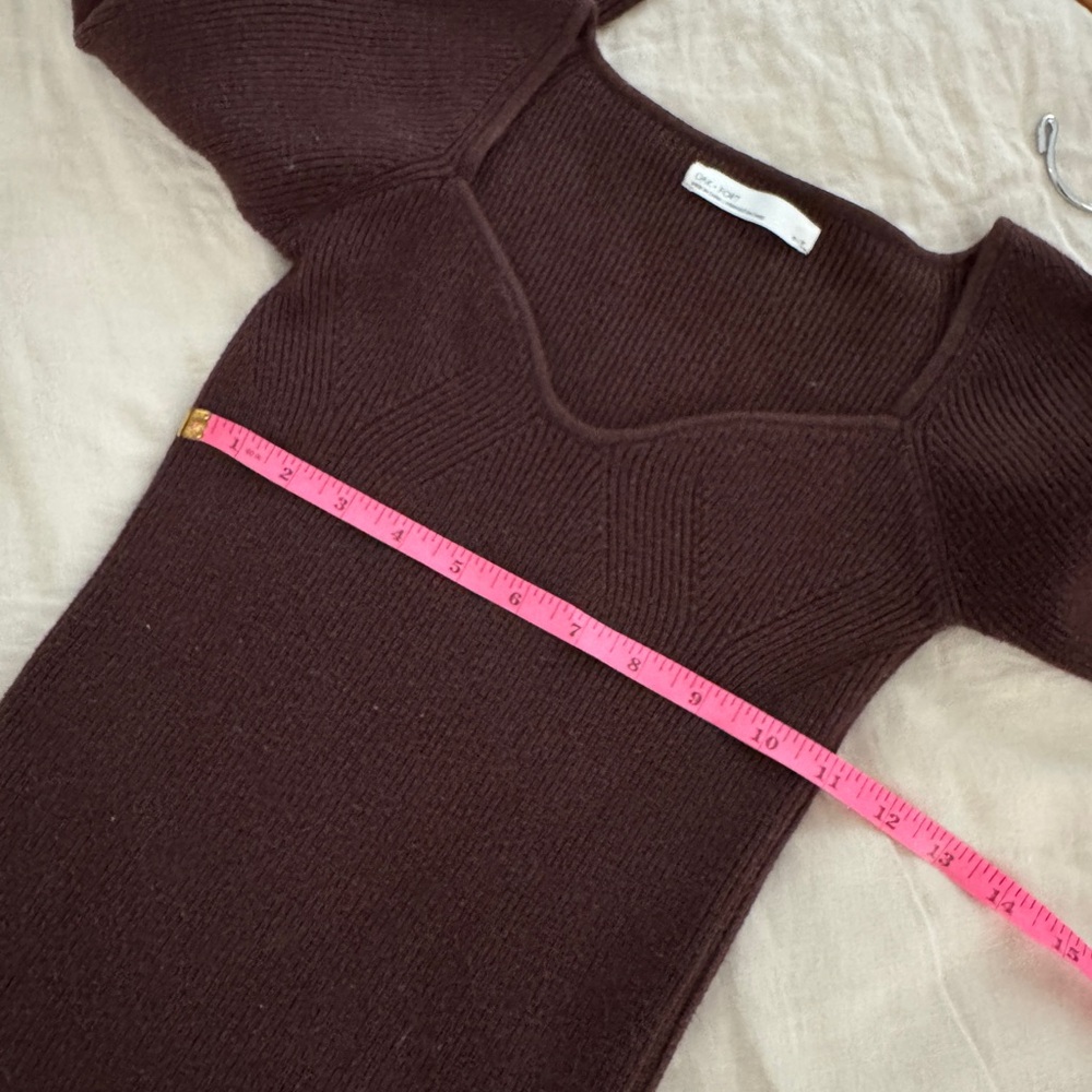 Oak + Fort Brown Knit Ribbed Sweater Dress - Picture 9 of 9